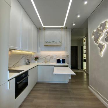 Интерьер кухни c подсветкой  смотреть на Basicdecor
