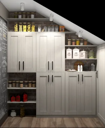 Интерьер с кладовкой и с антресолью  смотреть на Basicdecor