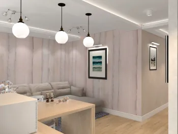 Интерьер гостиной c подсветкой  смотреть на Basicdecor
