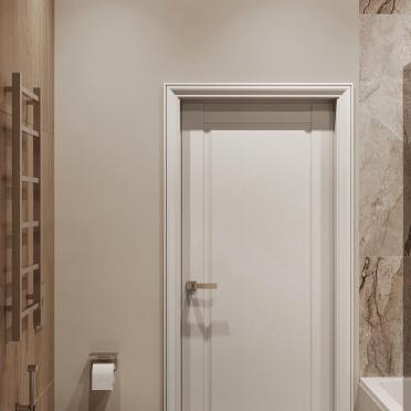 Интерьер ванной с зеркалом на двери  смотреть на Basicdecor