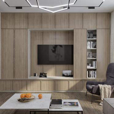 Интерьер гостиной с нишей с подсветкой и с подсветкой  смотреть на Basicdecor