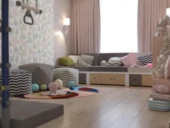 Интерьер гостиной и детской  смотреть на Basicdecor