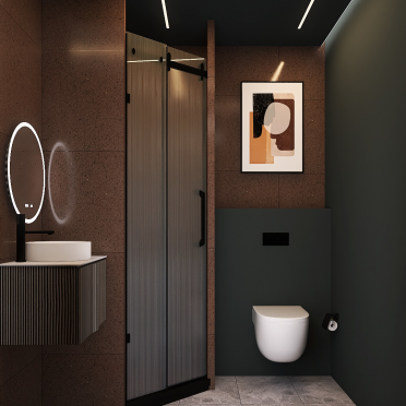 Интерьер ванной c подсветкой  смотреть на Basicdecor