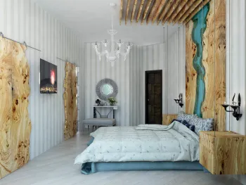 Интерьер спальни c рабочим местом  смотреть на Basicdecor