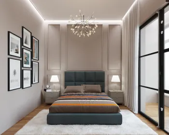 Интерьер спальни cветильниками над кроватью  смотреть на Basicdecor