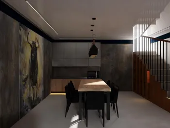 Интерьер столовой c подсветкой  смотреть на Basicdecor