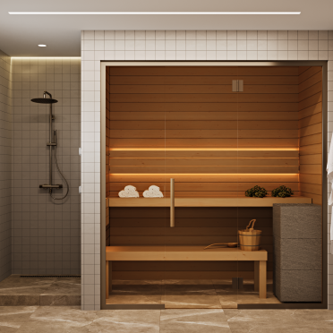 Интерьер ванной cауной  смотреть на Basicdecor