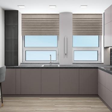 Интерьер кухни с жалюзи  смотреть на Basicdecor