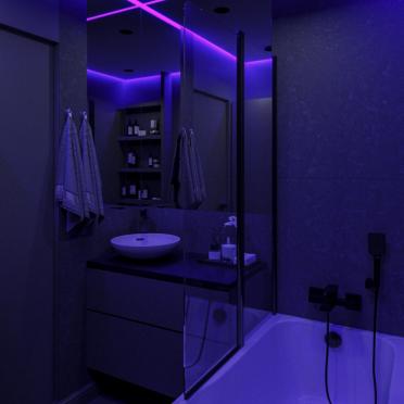 Интерьер ванной c подсветкой  смотреть на Basicdecor