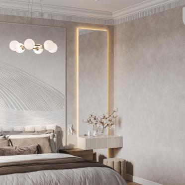 Интерьер спальни cветильниками над кроватью  смотреть на Basicdecor