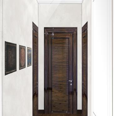 Интерьер коридора с проходной и зеркалом на двери  смотреть на Basicdecor