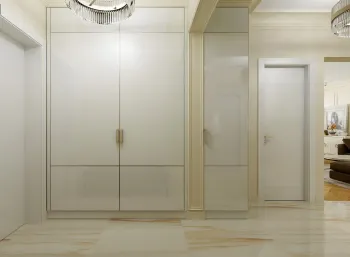 Интерьер с зеркалом на двери  смотреть на Basicdecor