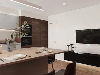 Интерьер кухни с нишей с подсветкой и с подсветкой  смотреть на Basicdecor