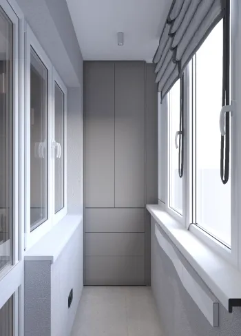 Интерьер балкона с балконом и панорамными окнами  смотреть на Basicdecor