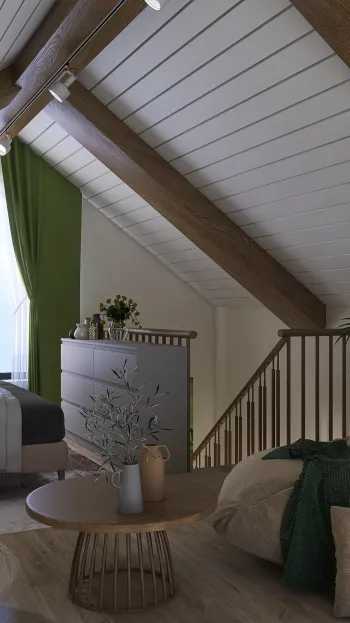 Интерьер с в деревянном доме  смотреть на Basicdecor