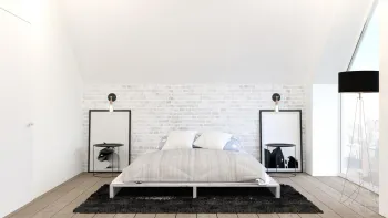Интерьер спальни cветильниками над кроватью  смотреть на Basicdecor