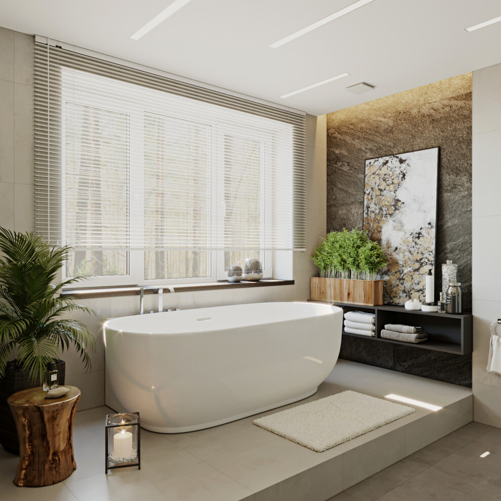 Интерьер ванной в современном стиле и в стиле лофт