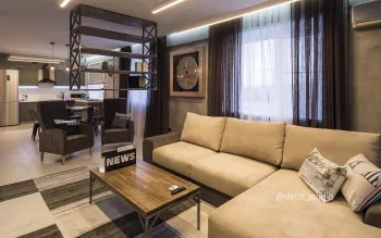 Интерьер гостиной c подсветкой  смотреть на Basicdecor