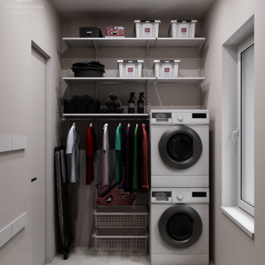 Интерьер гардеробной с постирочной  смотреть на Basicdecor