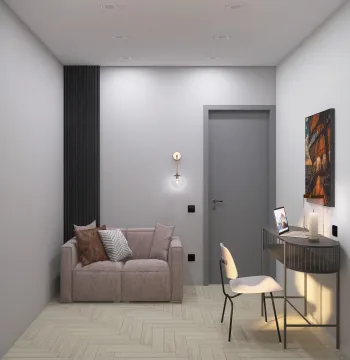 Интерьер кабинета c подсветкой  смотреть на Basicdecor