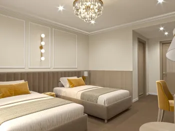 Интерьер спальни с две кровати  смотреть на Basicdecor