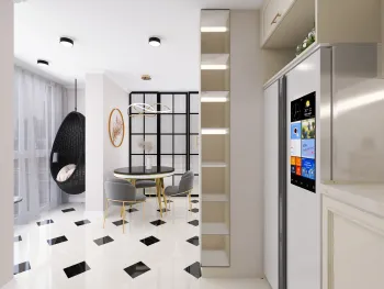 Интерьер кухни c подсветкой  смотреть на Basicdecor