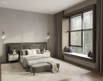 Интерьер спальни с жалюзи  смотреть на Basicdecor