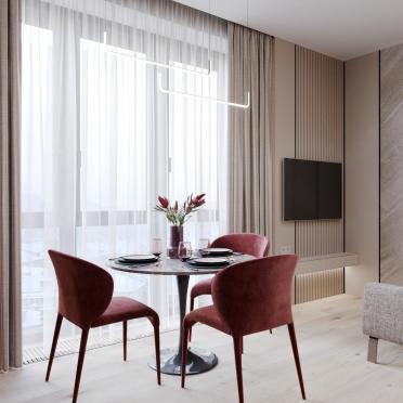 Интерьер гостиной cветильниками над столом  смотреть на Basicdecor