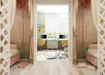 Интерьер детской c рабочим местом в современном стиле смотреть на Basicdecor