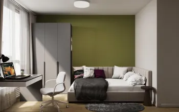 Интерьер детской cветильниками над кроватью и с подсветкой  смотреть на Basicdecor