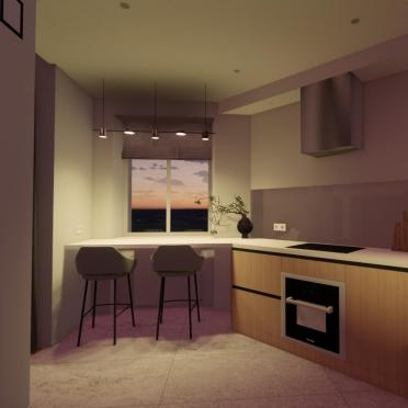 Интерьер кухни с нишей с подсветкой и с подсветкой  смотреть на Basicdecor