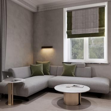Интерьер гостиной с жалюзи  смотреть на Basicdecor