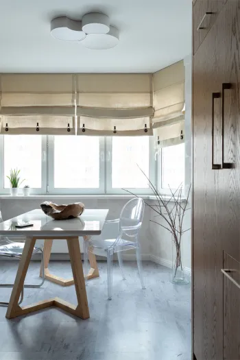 Интерьер кухни с жалюзи и дверными жалюзи  смотреть на Basicdecor