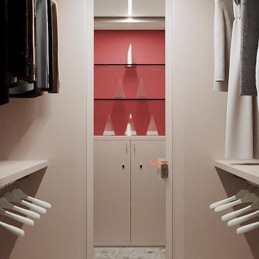 Интерьер гардеробной с проходной  смотреть на Basicdecor