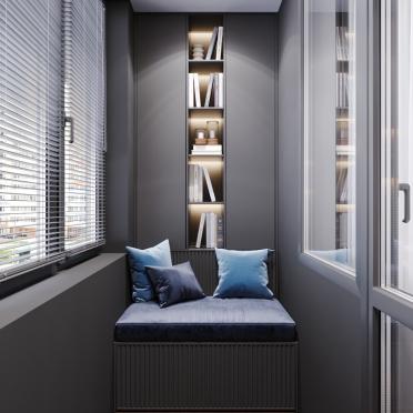 Интерьер балкона с балконом и с антресолью  смотреть на Basicdecor