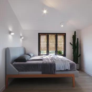 Интерьер спальни cветильниками над кроватью  смотреть на Basicdecor