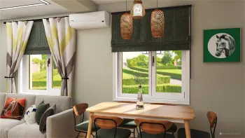 Интерьер столовой с жалюзи и дверными жалюзи  смотреть на Basicdecor