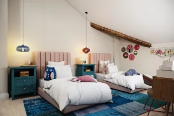 Интерьер детской с две кровати  смотреть на Basicdecor
