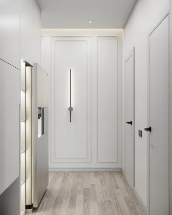 Интерьер коридора c подсветкой в неоклассике смотреть на Basicdecor
