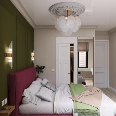 Интерьер спальни cветильниками над кроватью  смотреть на Basicdecor