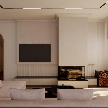 Интерьер гостиной c подсветкой  смотреть на Basicdecor