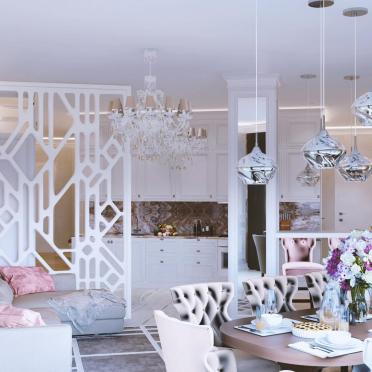 Интерьер столовой c подсветкой  смотреть на Basicdecor