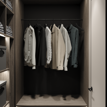 Интерьер гардеробной с хранением верхней одежды  смотреть на Basicdecor
