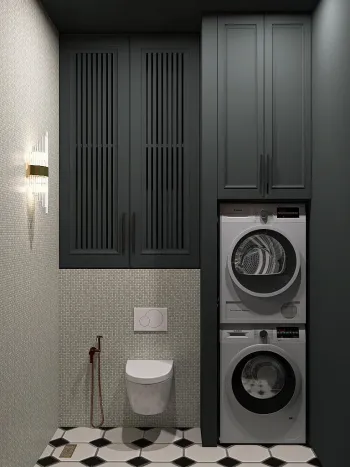 Интерьер ванной с постирочной  смотреть на Basicdecor