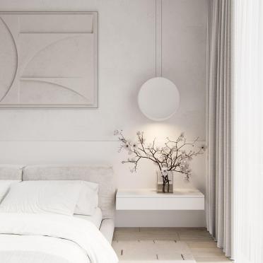 Интерьер спальни cветильниками над кроватью  смотреть на Basicdecor
