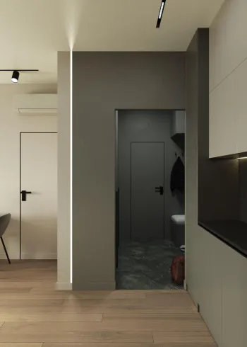 Интерьер кухни с нишей с подсветкой  смотреть на Basicdecor