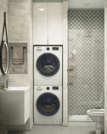Интерьер ванной с постирочной  смотреть на Basicdecor