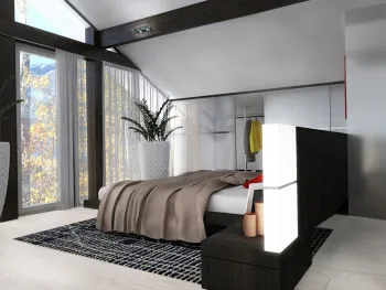Интерьер спальни в стиле фьюжн смотреть на Basicdecor