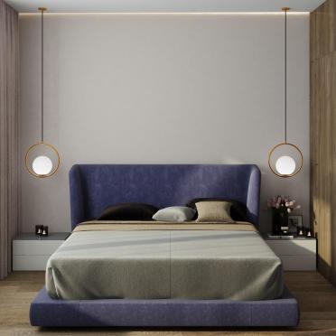 Интерьер спальни cветильниками над кроватью  смотреть на Basicdecor