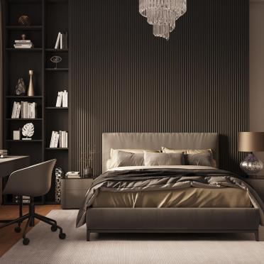 Интерьер спальни cветильниками над кроватью  смотреть на Basicdecor